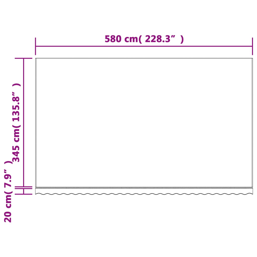 Pânză copertină de rezervă, dungi roșii și albe, 6x3,5 m