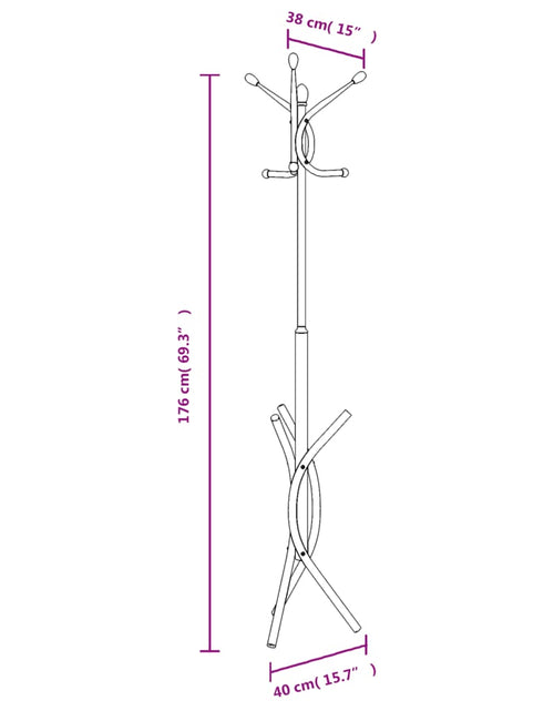 Încărcați imaginea în vizualizatorul Galerie, Cuier de haine, negru, 176 cm, fier vopsit electrostatic
