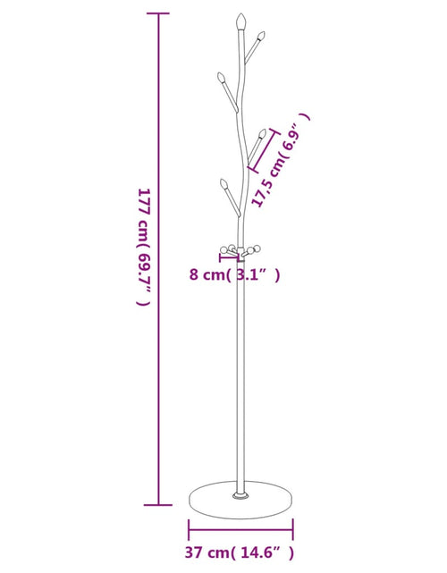 Încărcați imaginea în vizualizatorul Galerie, Cuier de haine, negru, 177 cm, fier vopsit electrostatic
