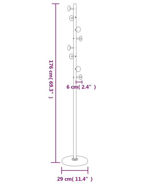 Încărcați imaginea în vizualizatorul Galerie, Cuier de haine, negru, 176 cm, fier vopsit electrostatic
