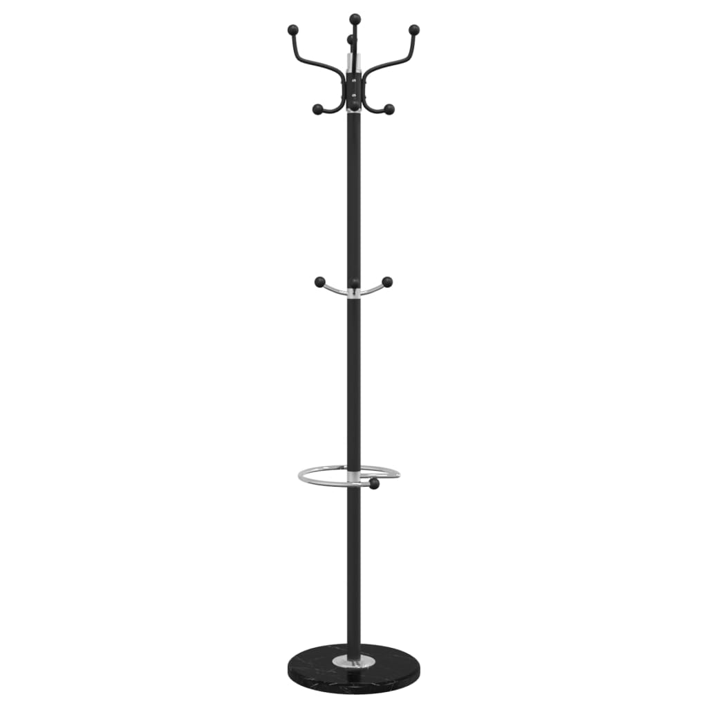 Cuier cu suport umbrelă, negru 180 cm fier vopsit electrostatic