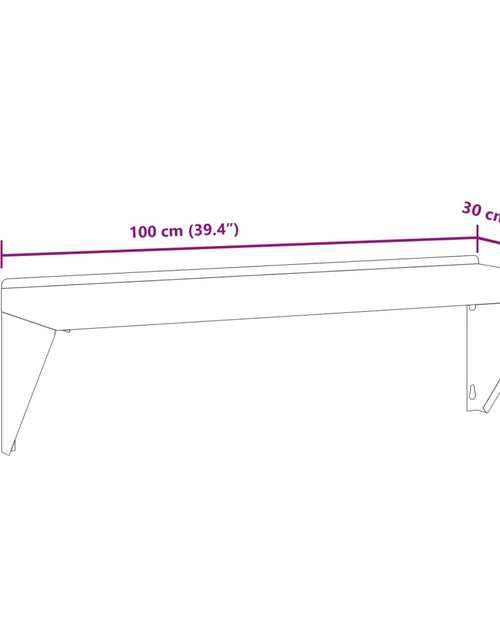 Загрузите изображение в средство просмотра галереи, Raft de perete, 100x30x31 cm, argintiu, oțel inoxidabil
