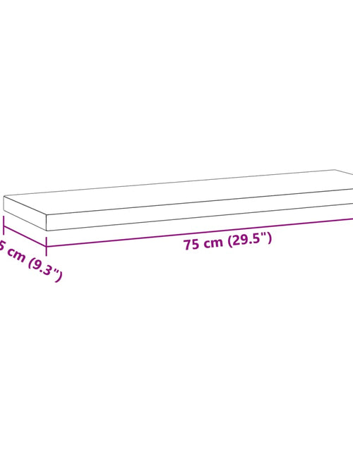 Загрузите изображение в средство просмотра галереи, Rafturi de perete, 2 buc. 75x23,5x3 cm argintiu oțel inoxidabil
