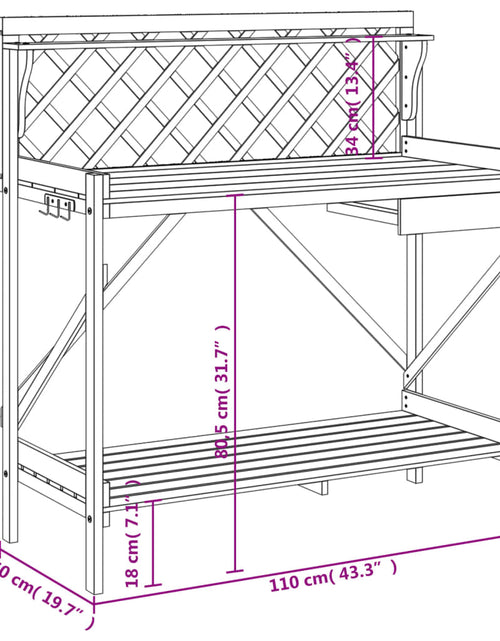 Încărcați imaginea în vizualizatorul Galerie, Bancă cu spalier pentru plantare, maro, lemn masiv de brad
