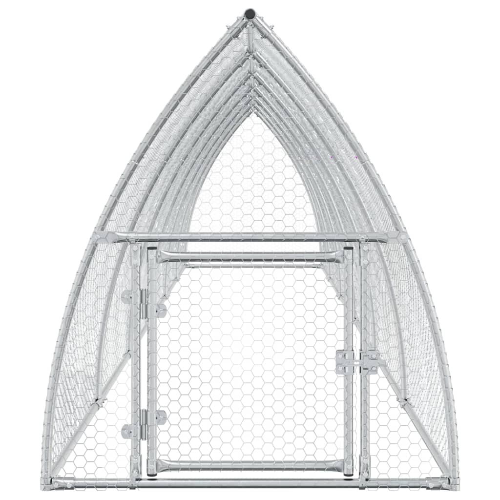 Coteț pentru păsări, gri, 600x105x120 cm, oțel galvanizat - Lando