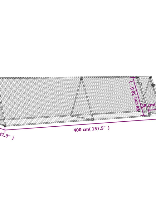 Încărcați imaginea în vizualizatorul Galerie, Coteț pentru păsări, gri, 400x105x91 cm, oțel galvanizat - Lando
