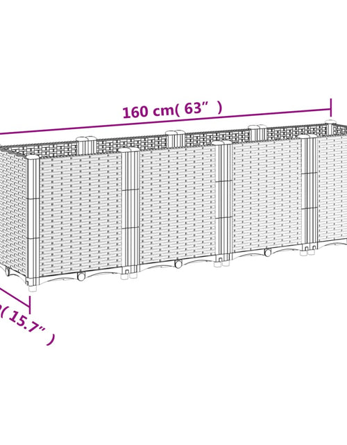 Загрузите изображение в средство просмотра галереи, Jardinieră de grădină, negru, 160x40x53 cm, PP

