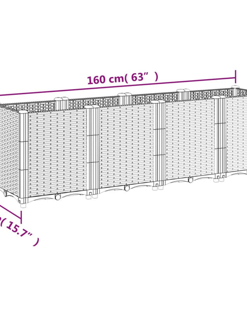 Загрузите изображение в средство просмотра галереи, Jardinieră de grădină, alb, 160x40x53 cm, PP
