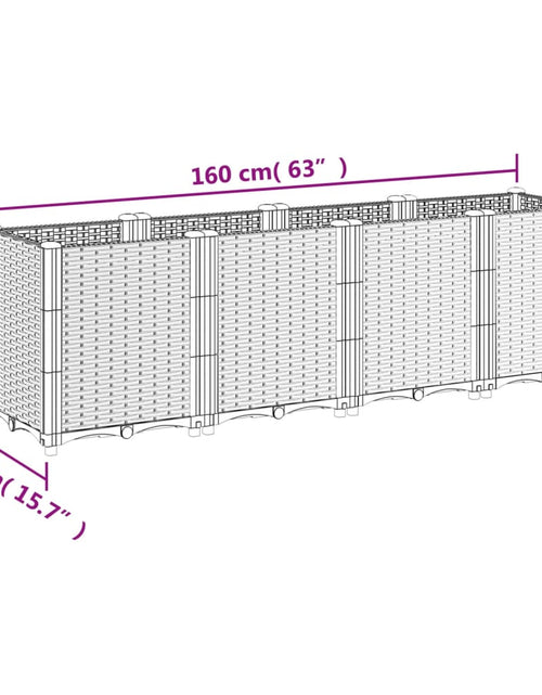 Загрузите изображение в средство просмотра галереи, Jardinieră de grădină, maro, 160x40x53 cm, PP
