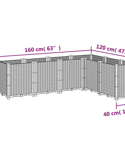 Загрузите изображение в средство просмотра галереи, Jardinieră de grădină, gri, 160x120x53 cm, PP

