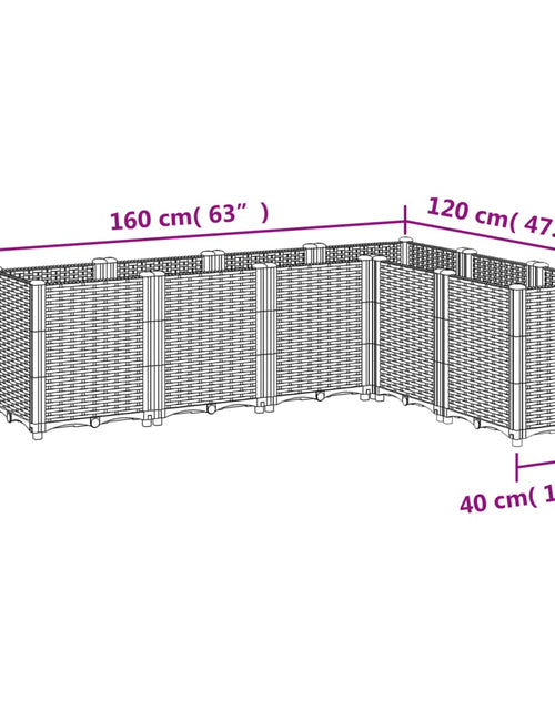 Загрузите изображение в средство просмотра галереи, Jardinieră de grădină, maro, 160x120x53 cm, PP
