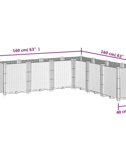 Загрузите изображение в средство просмотра галереи, Jardinieră de grădină, negru, 160x160x53 cm, PP
