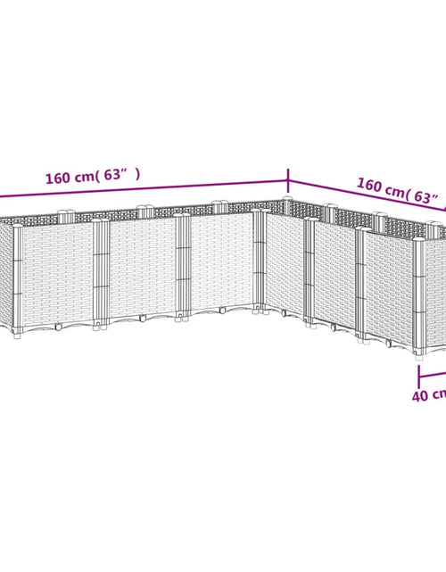 Загрузите изображение в средство просмотра галереи, Jardinieră de grădină, maro, 160x160x53 cm, PP
