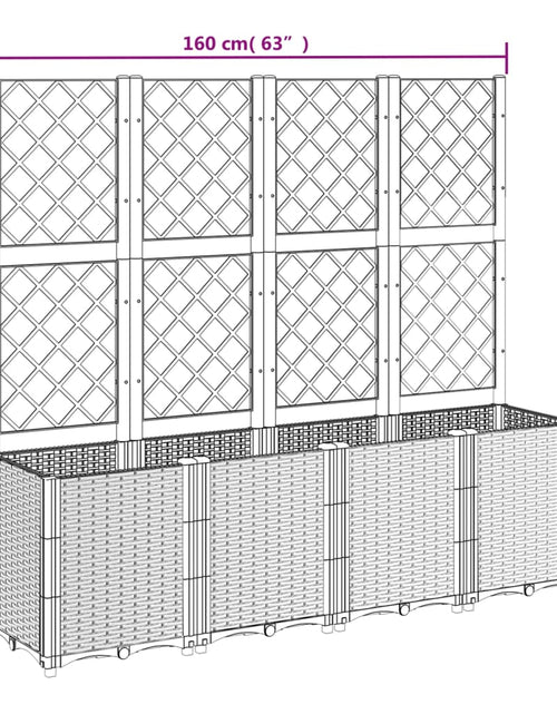 Загрузите изображение в средство просмотра галереи, Jardinieră de grădină cu spalier, maro, 160x40x140 cm, PP
