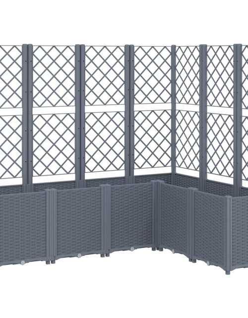Загрузите изображение в средство просмотра галереи, Jardinieră de grădină cu spalier, gri, 160x120x140 cm, PP
