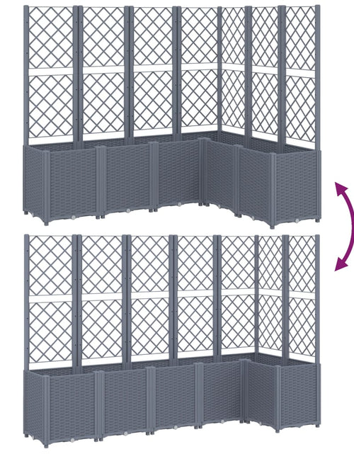 Загрузите изображение в средство просмотра галереи, Jardinieră de grădină cu spalier, gri, 160x120x140 cm, PP
