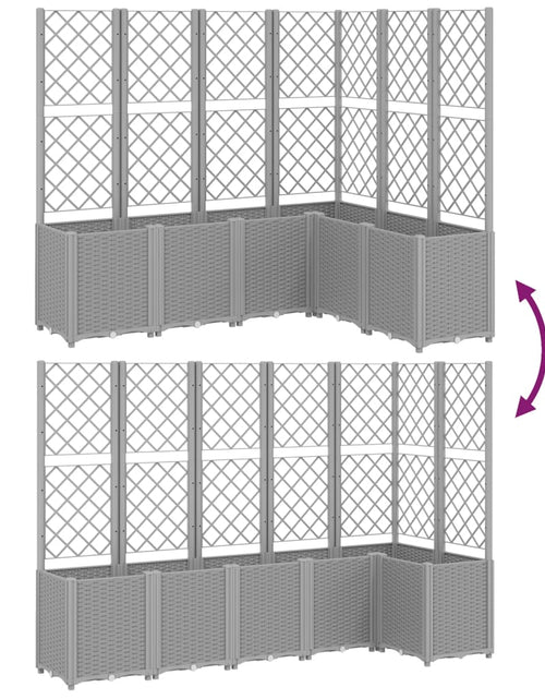 Загрузите изображение в средство просмотра галереи, Jardinieră de grădină cu spalier gri deschis 160x120x140 cm PP
