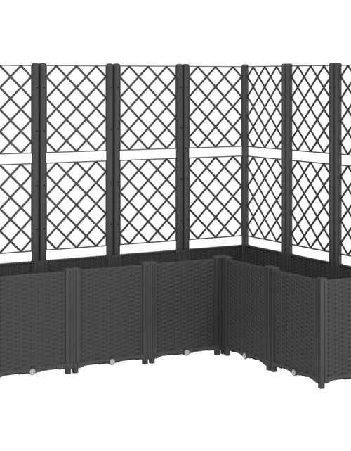 Загрузите изображение в средство просмотра галереи, Jardinieră de grădină cu spalier, negru, 160x120x140 cm, PP
