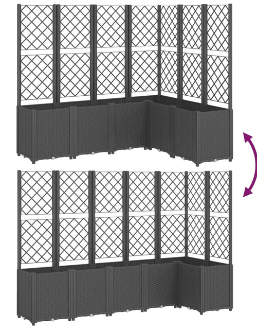 Загрузите изображение в средство просмотра галереи, Jardinieră de grădină cu spalier, negru, 160x120x140 cm, PP
