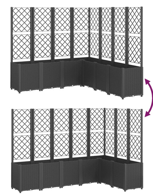 Загрузите изображение в средство просмотра галереи, Jardinieră de grădină cu spalier, negru, 160x160x140 cm, PP
