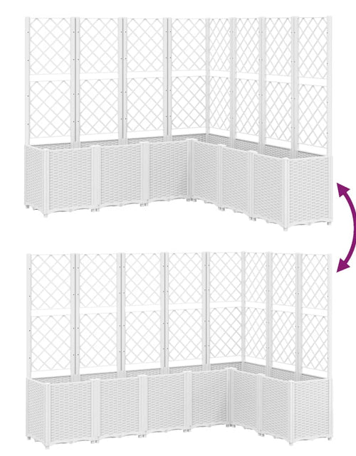 Загрузите изображение в средство просмотра галереи, Jardinieră de grădină cu spalier, alb, 160x160x140 cm PP

