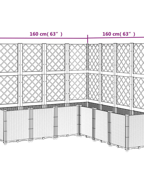 Încărcați imaginea în vizualizatorul Galerie, Jardinieră de grădină cu spalier, maro, 160x160x140 cm, PP
