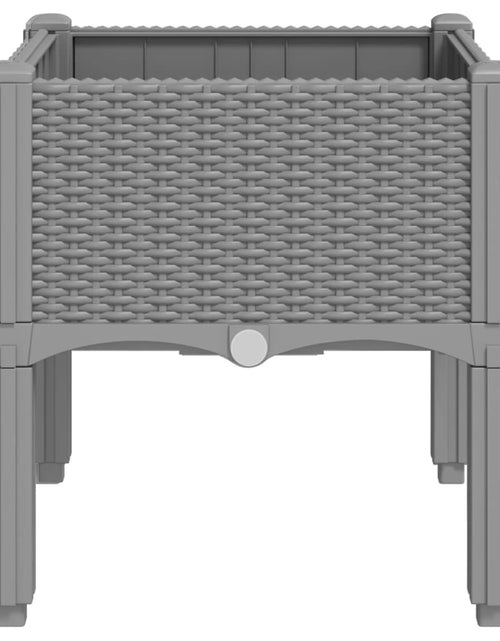 Încărcați imaginea în vizualizatorul Galerie, Jardinieră de grădină cu picioare, gri deschis, 40x40x42 cm, PP
