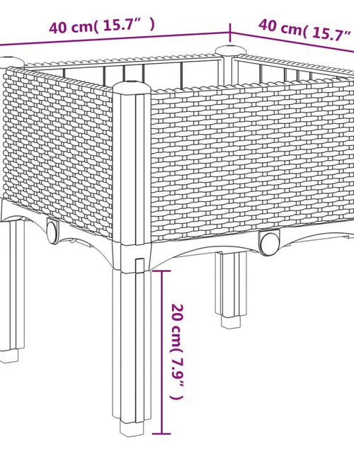 Încărcați imaginea în vizualizatorul Galerie, Jardinieră de grădină cu picioare, maro, 40x40x42 cm, PP

