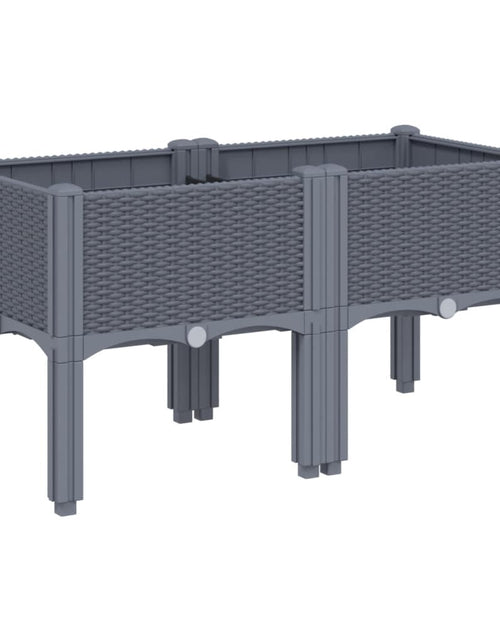 Загрузите изображение в средство просмотра галереи, Jardinieră de grădină cu picioare, gri, 80x40x42 cm, PP
