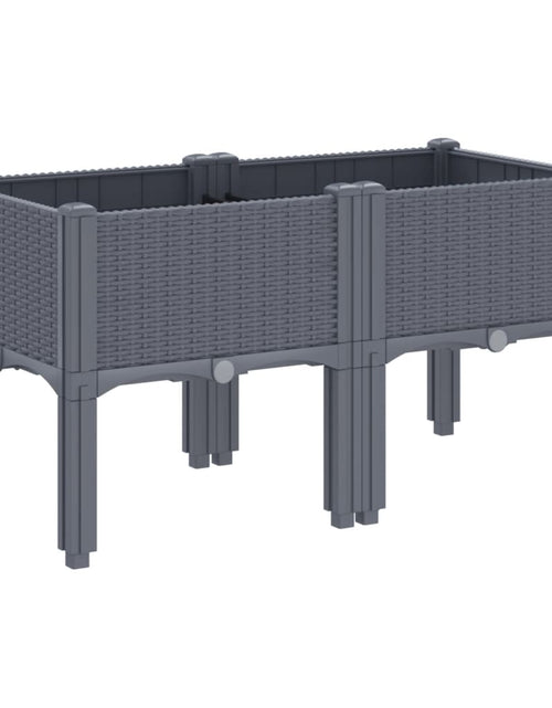 Загрузите изображение в средство просмотра галереи, Jardinieră de grădină cu picioare, gri, 80x40x42 cm, PP
