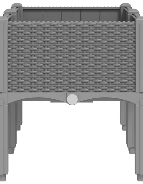 Încărcați imaginea în vizualizatorul Galerie, Jardinieră de grădină cu picioare, gri deschis, 80x40x42 cm, PP

