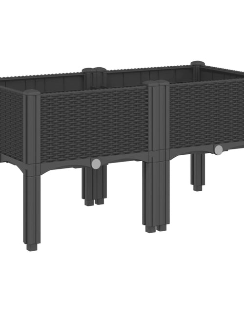 Загрузите изображение в средство просмотра галереи, Jardinieră de grădină cu picioare, negru, 80x40x42 cm, PP
