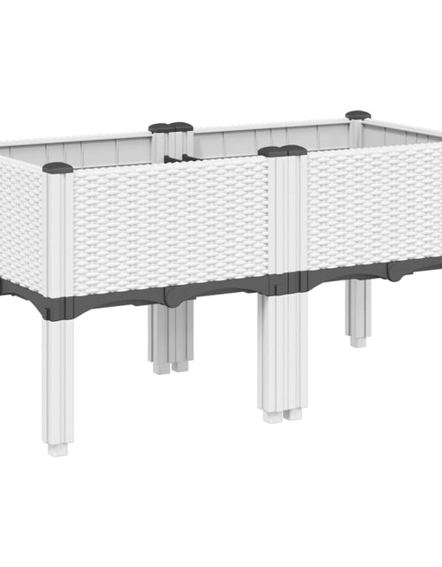 Загрузите изображение в средство просмотра галереи, Jardinieră de grădină cu picioare, alb, 80x40x42 cm, PP
