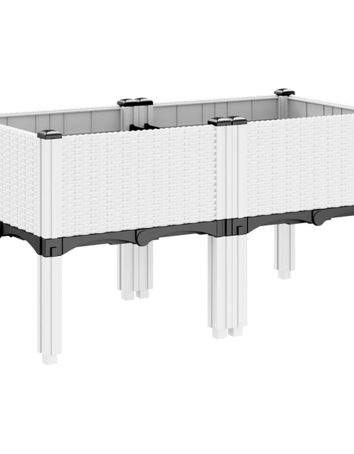 Загрузите изображение в средство просмотра галереи, Jardinieră de grădină cu picioare, alb, 80x40x42 cm, PP
