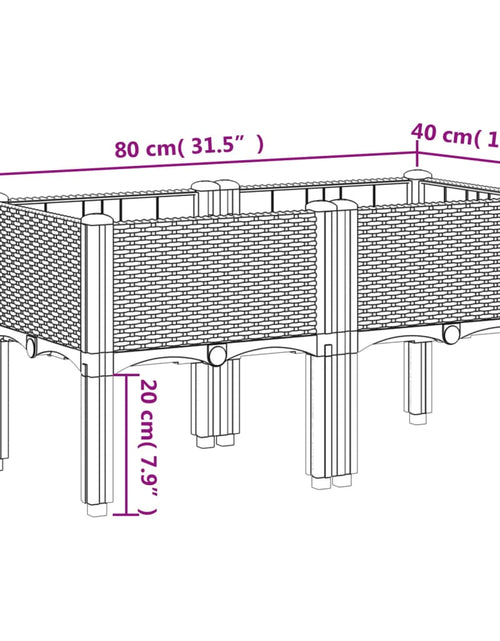Încărcați imaginea în vizualizatorul Galerie, Jardinieră de grădină cu picioare, maro, 80x40x42 cm, PP
