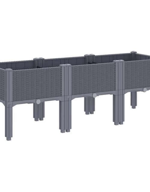 Загрузите изображение в средство просмотра галереи, Jardinieră de grădină cu picioare, gri, 120x40x42 cm, PP
