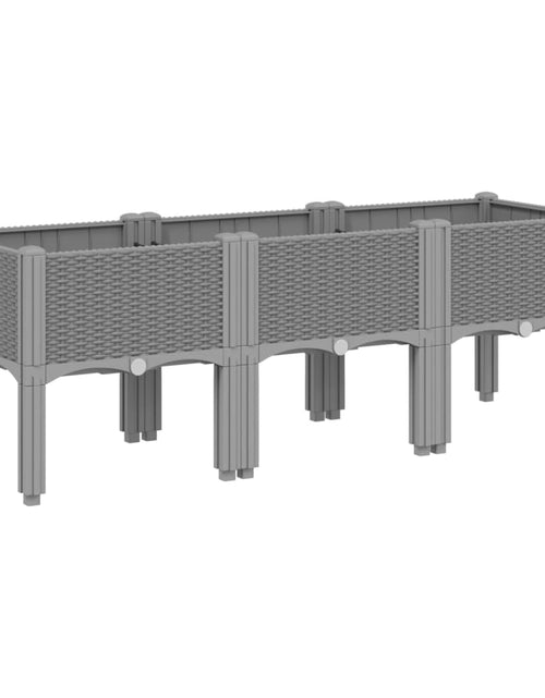 Încărcați imaginea în vizualizatorul Galerie, Jardinieră de grădină cu picioare, gri deschis, 120x40x42cm, PP
