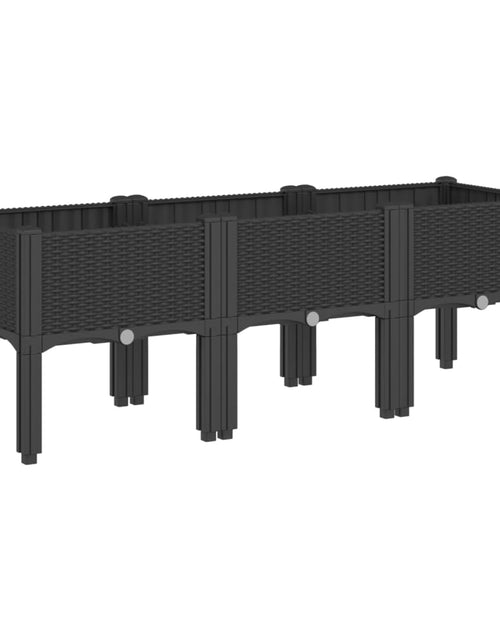 Загрузите изображение в средство просмотра галереи, Jardinieră de grădină cu picioare, negru, 120x40x42 cm, PP
