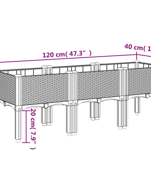Загрузите изображение в средство просмотра галереи, Jardinieră de grădină cu picioare, negru, 120x40x42 cm, PP
