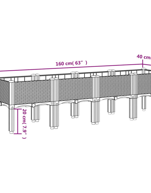 Загрузите изображение в средство просмотра галереи, Jardinieră de grădină cu picioare, negru, 160x40x42 cm, PP
