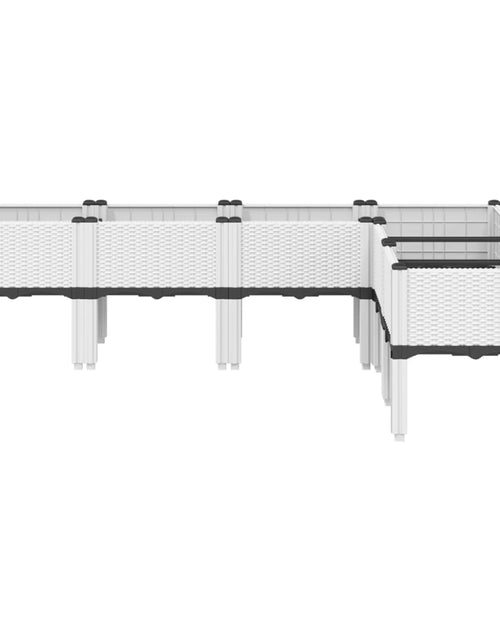 Загрузите изображение в средство просмотра галереи, Jardinieră de grădină cu picioare, alb, 160x120x42 cm, PP
