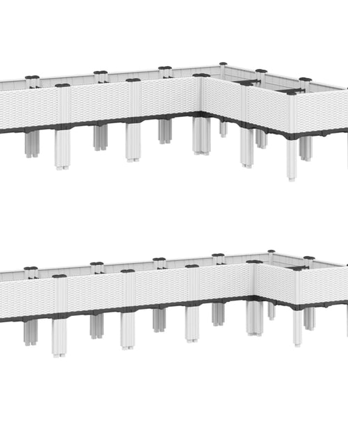 Загрузите изображение в средство просмотра галереи, Jardinieră de grădină cu picioare, alb, 160x120x42 cm, PP
