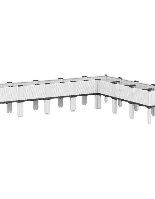 Загрузите изображение в средство просмотра галереи, Jardinieră de grădină cu picioare, alb, 200x160x42 cm, PP
