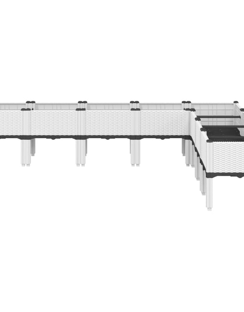 Загрузите изображение в средство просмотра галереи, Jardinieră de grădină cu picioare, alb, 200x160x42 cm, PP

