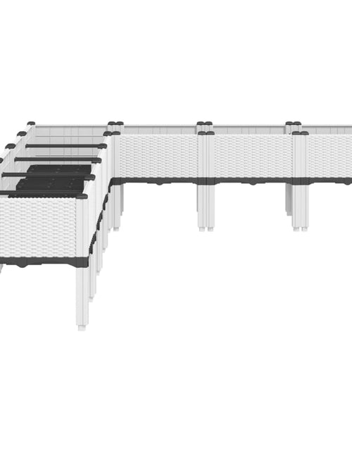 Загрузите изображение в средство просмотра галереи, Jardinieră de grădină cu picioare, alb, 200x160x42 cm, PP
