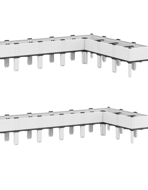 Загрузите изображение в средство просмотра галереи, Jardinieră de grădină cu picioare, alb, 200x160x42 cm, PP
