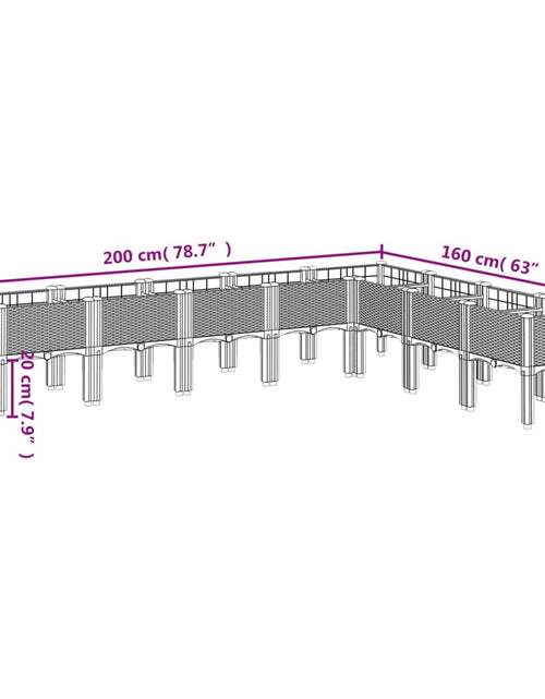 Загрузите изображение в средство просмотра галереи, Jardinieră de grădină cu picioare, alb, 200x160x42 cm, PP
