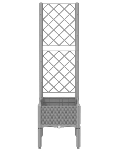 Încărcați imaginea în vizualizatorul Galerie, Jardinieră de grădină cu spalier, gri deschis, 40x40x142 cm, PP
