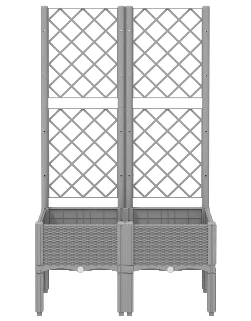 Загрузите изображение в средство просмотра галереи, Jardinieră de grădină cu spalier, gri deschis, 80x40x142 cm, PP
