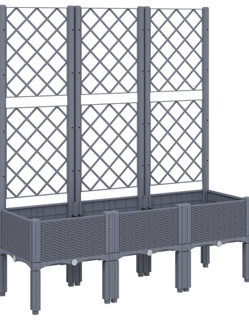 Загрузите изображение в средство просмотра галереи, Jardinieră de grădină cu spalier, gri, 120x40x142 cm, PP
